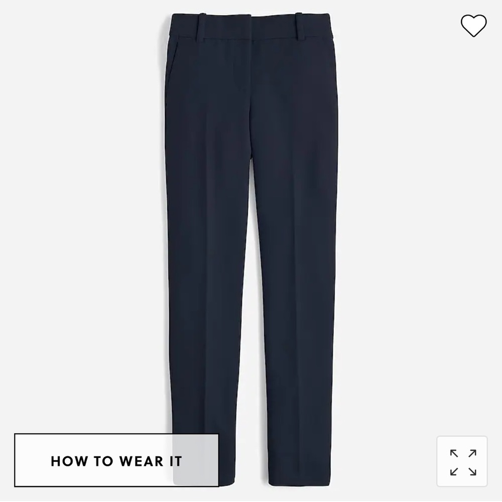 J. Crew Cameron slim crop pant in four-season stretch (Navy) (Plus)